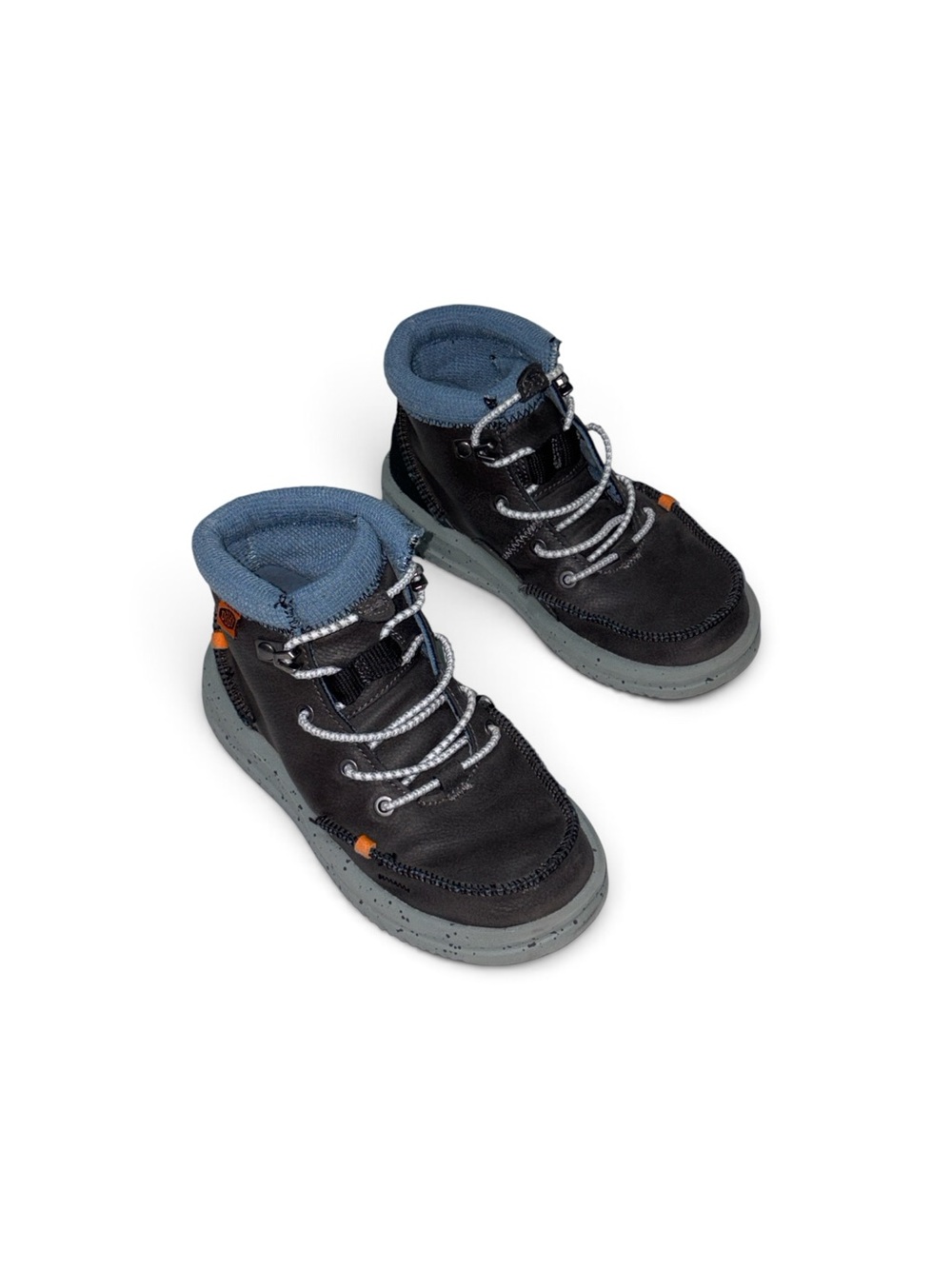 Hey Dude Toddler Size 10 Gray, Black, and Blue Slip On Boots